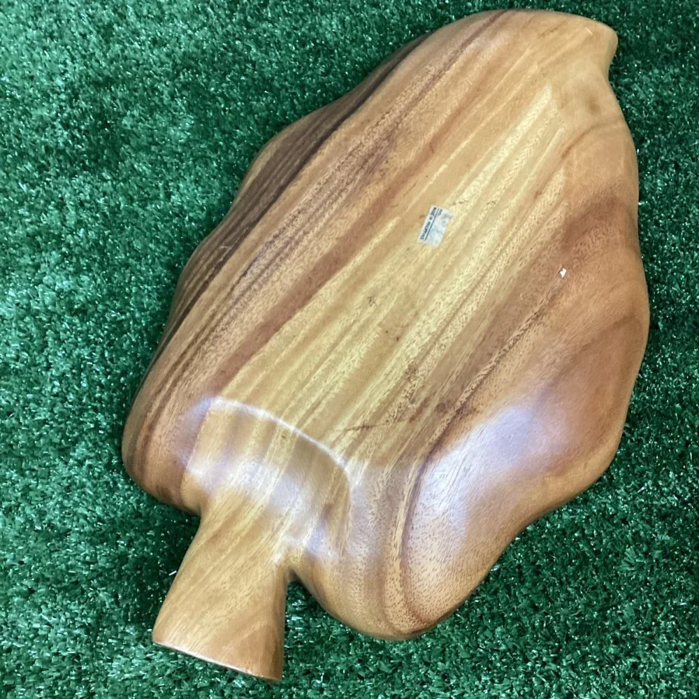 Vintage Monkey Pod Wooden Leaf Bowl